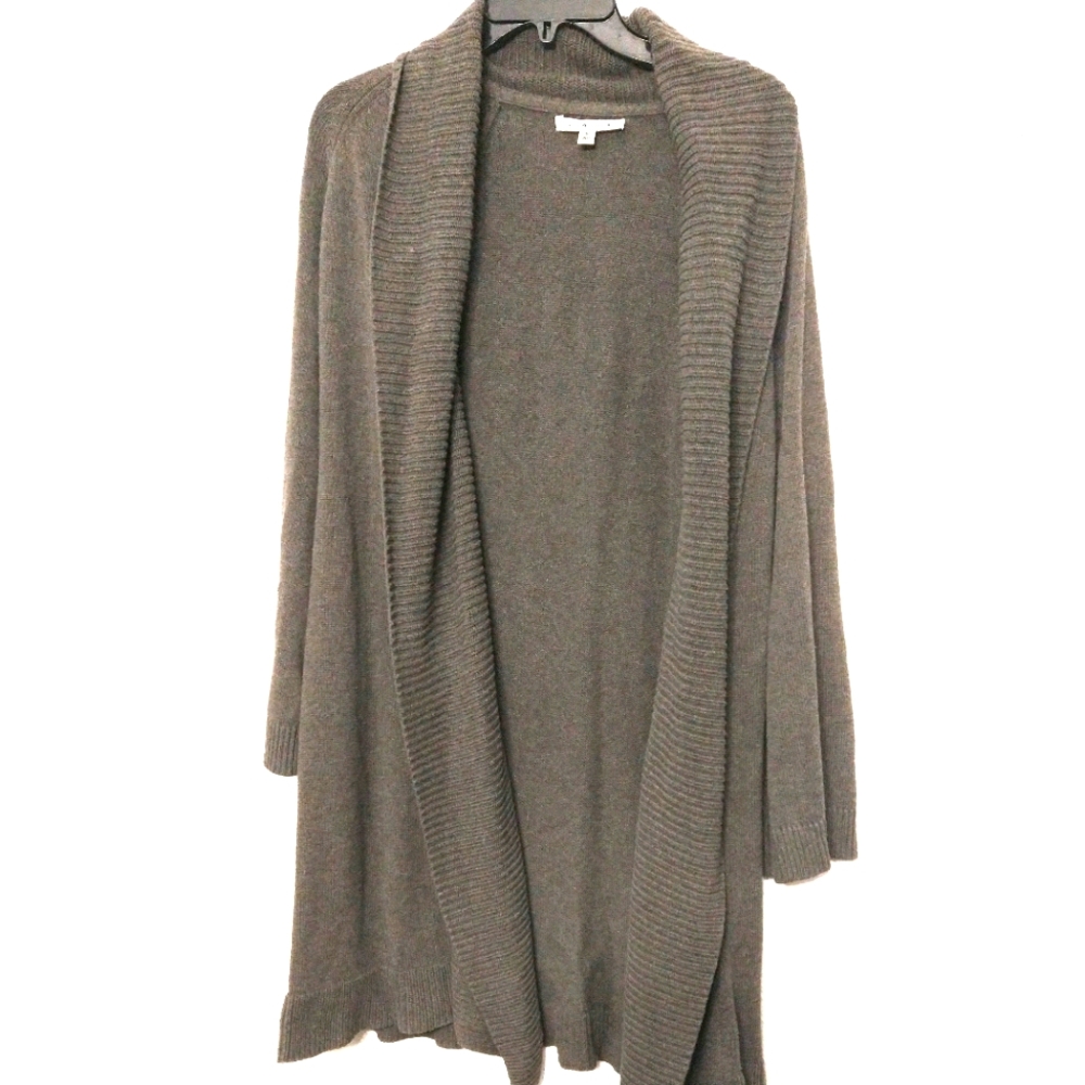 CAbi long open front cardigan sweater size small